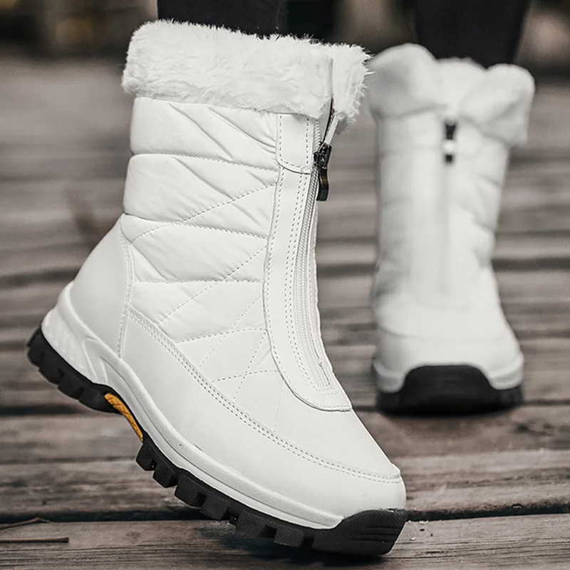 Snow Women Boots Platform Women Shoes Soft Keep Warm Boots Ladies Zipper Flat Fur Winter  Plus Size Shoes Woman  Botas Mujer