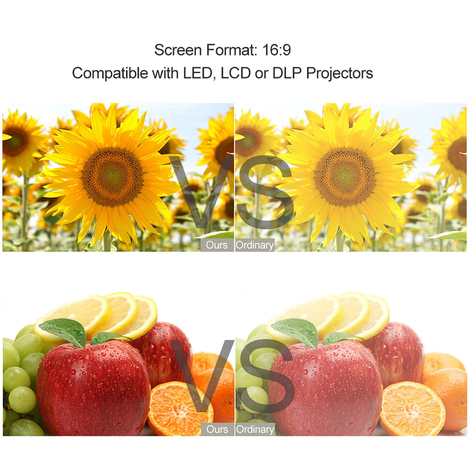 Portable Projector Screen projector screen projection screen Simple Curtain Anti-Light 60 70 80 100 120 Inch 16:9 Home Outdoor Projection Office Screen Metal Grey