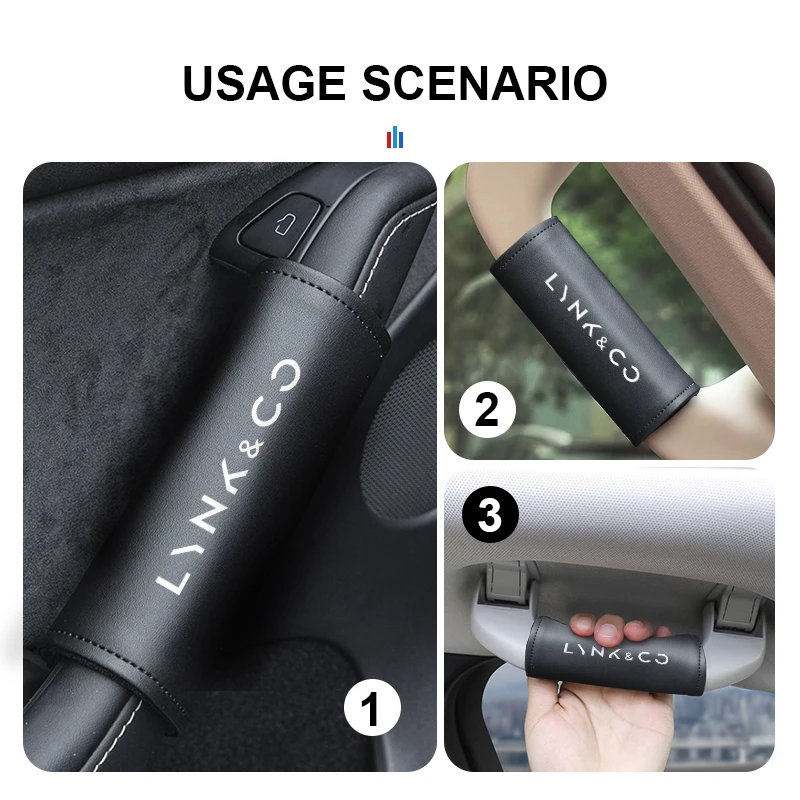 LYNK&CO 자동차 인테리어 차량 루프/도어 핸들 가죽 보호 커버 자동차 액세서리 01 05 03 09 02 04 06 07 08 PHEV 09 MHEV