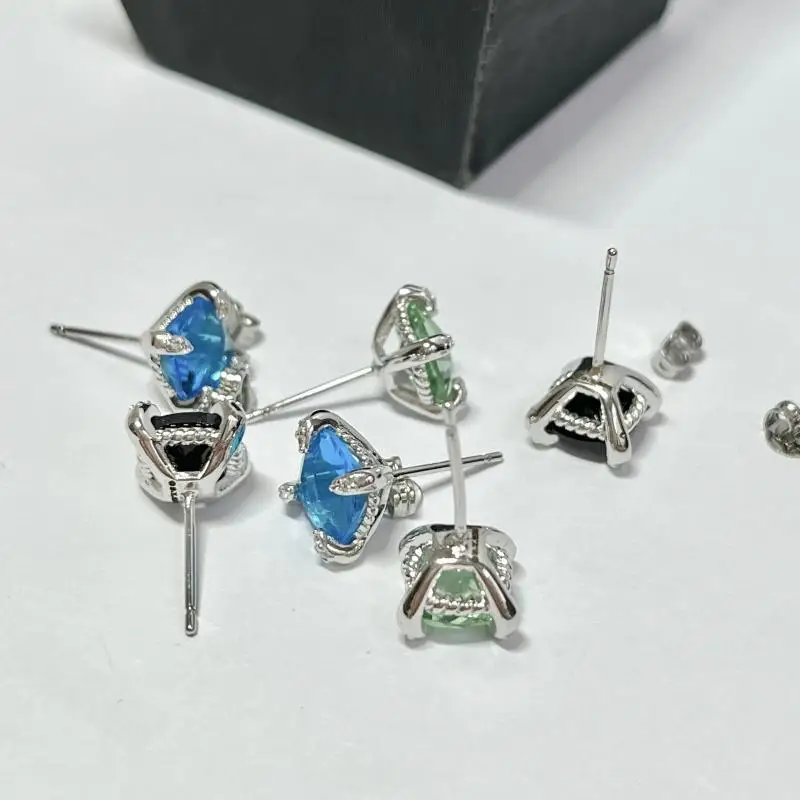 HSC DY Cable Classics Earrings in Sterling Silver with Amethyst and Pave Diamonds at Ahee Jewelers