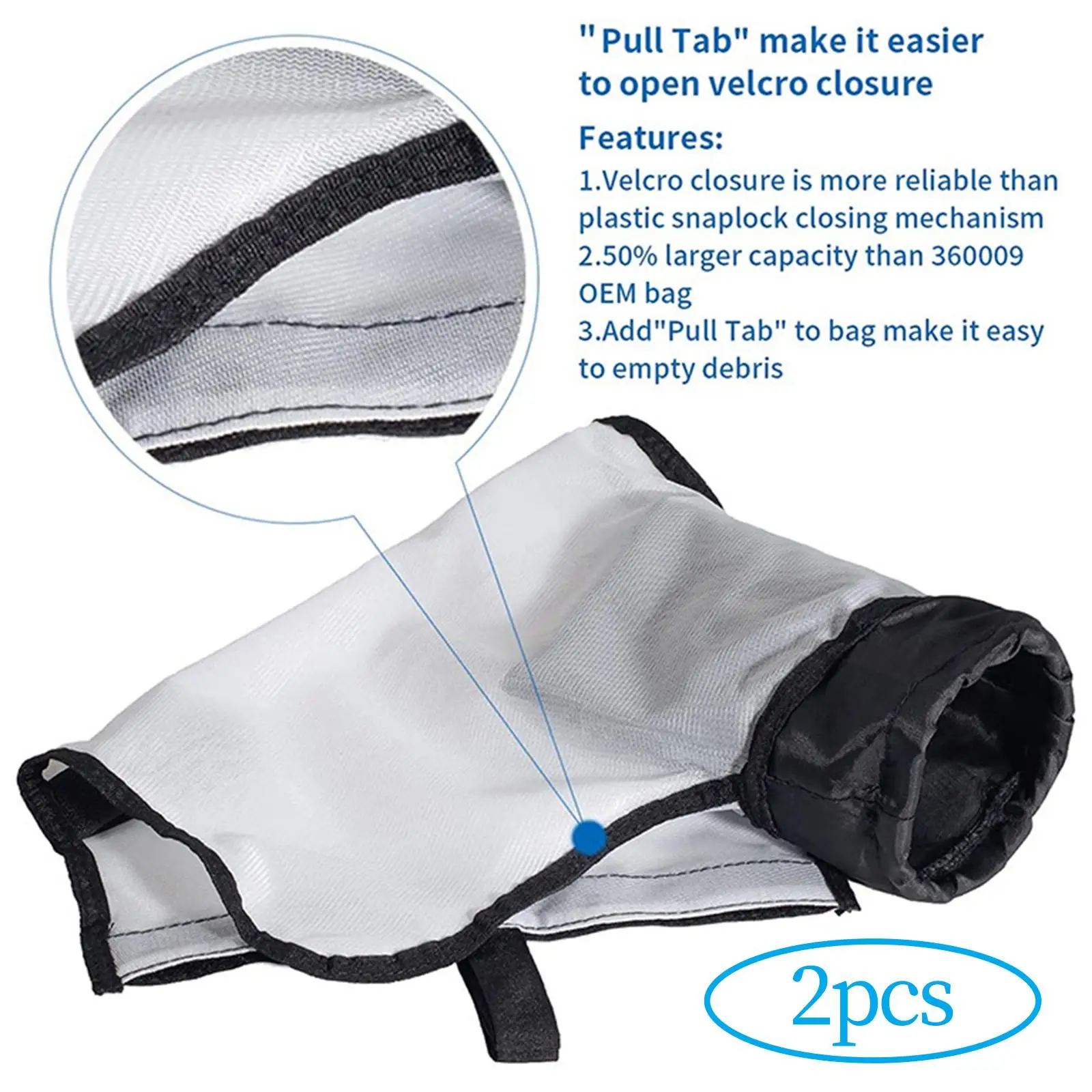 Pool Cleaner Filter Bag Mesh Bag Cleaning Tools 2x Pool Cleaner