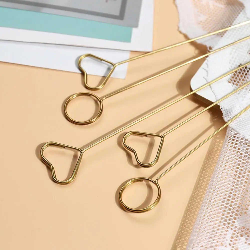 Greeting Card Holder Card Clip Stick Elegant Metal Greeting Place Holder Set for Wedding Party Heart Round Shape for Floral