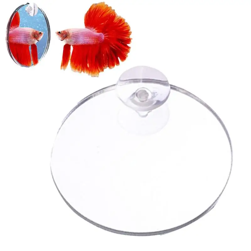 Floating Betta Exercise Mirror Round Amusing Fishbowl Mirror For Betta Fish Exercise For Home Living Room Aquarium Fish fish tank ornaments,fish tank decorations,aquarium ornaments