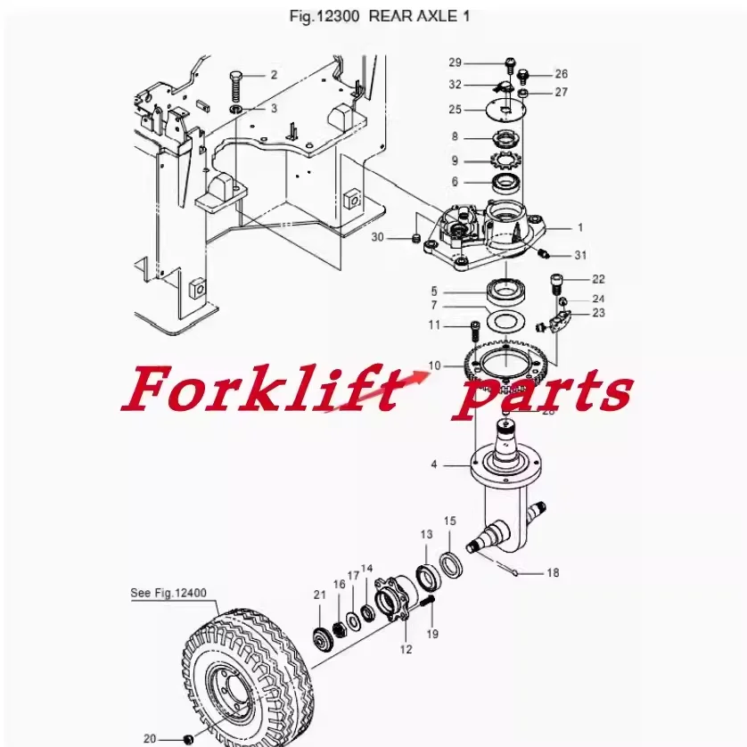 하이 퀄리티 전동 지게차 부품 스티어링 기어 대형 플레이트 기어, NICHIYU NYK FBT15/20-80 OEM 50007-96280