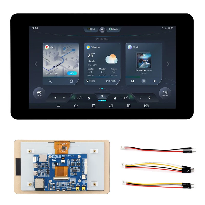 ตัวเลือกสินค้า บอร์ดพัฒนา ESP32-S3 7 นิ้ว หน้าจอสัมผัส WiFi Bluetooth