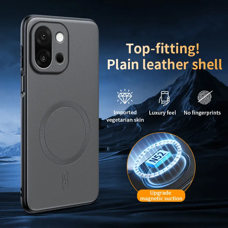 Magnetic Luxury Leather Skin Feel Shockproof Case - Anti-Fall & Durable Design