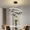 Outer Luminous Circle Living Room Pendant Chandelier Modern 4 Lamp Colors Available Factory Direct Sales LED Lighting Fixture 1