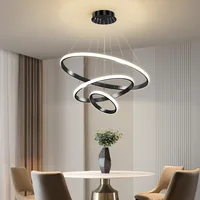 Outer Luminous Circle Living Room Pendant Chandelier Modern 4 Lamp Colors Available Factory Direct Sales LED Lighting Fixture 1