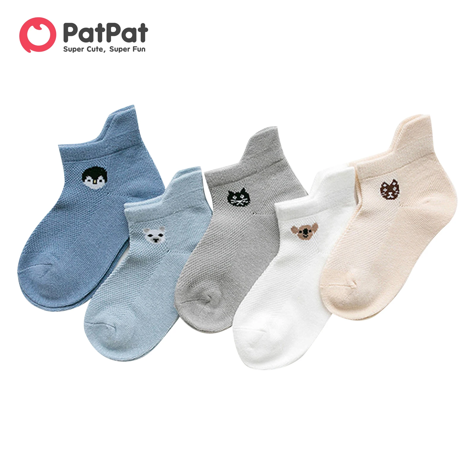 PatPat 5-pack Baby/ Toddler's Animal Print Ribbed Sock