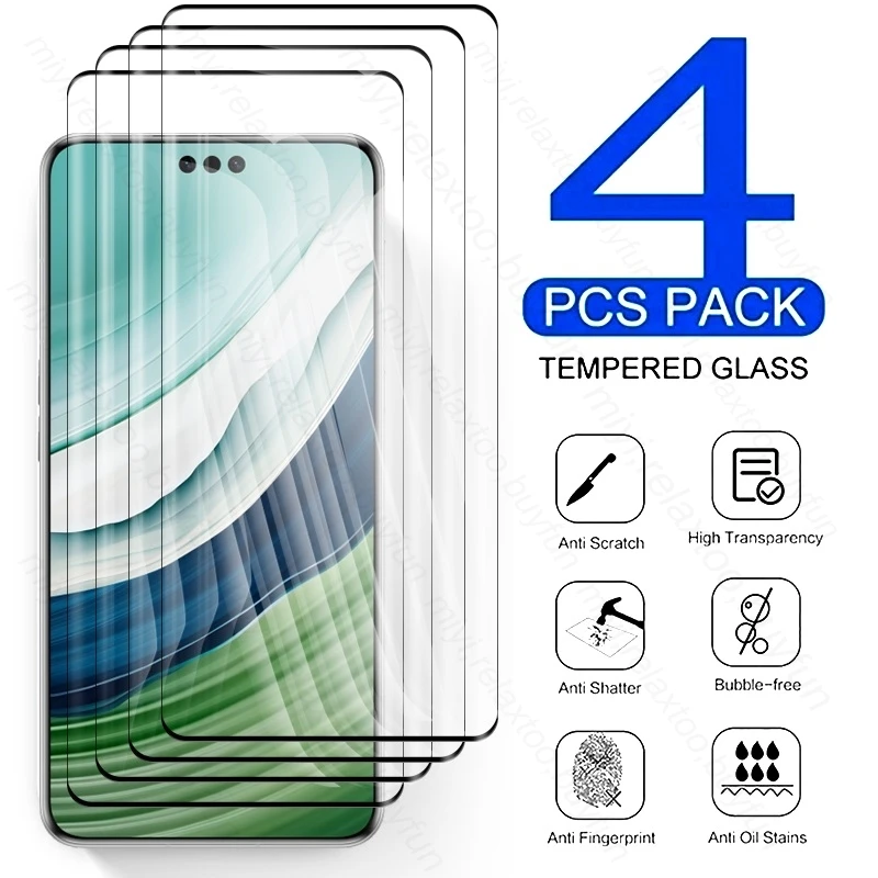 

Изогнутое закаленное стекло 19D для Hauwei Huawey Mate60 Pro, 4 шт., Защитное стекло для Huawei Mate 60 Pro, Защитная пленка для экрана телефона