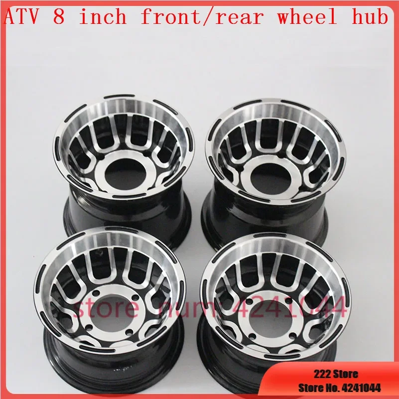 2PCS ATV accessories front rear wheel hub 8 inch go-kart off-road 4 aluminum rims for 21x7.00-8 20x9.50-8 19X7-8 tyre