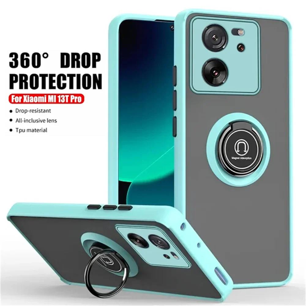 Matte Magnetic Ring Shockproof Case - Sleek Protection Cover