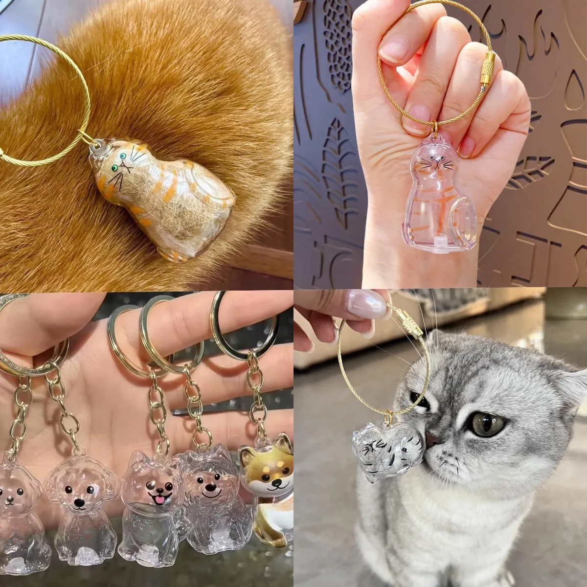 الحيوانات الأليفة الشعر المفاتيح الكلب الشعر ل القط صندوق تخزين الشعر قلادة لطيف هدية لمحبي الكلاب القط معلقة تذكارية الملحقات