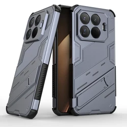 Punk Style Full Protection Armor Case with Kickstand Bracket for Xiaomi 15T (Grey Case)