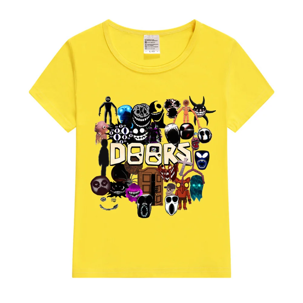 Doors All the Entities New Doors Game Update Kids T-Shirt Cartoon Print Children'S Tshirt Summer Casual Boys Clothes Tops 5