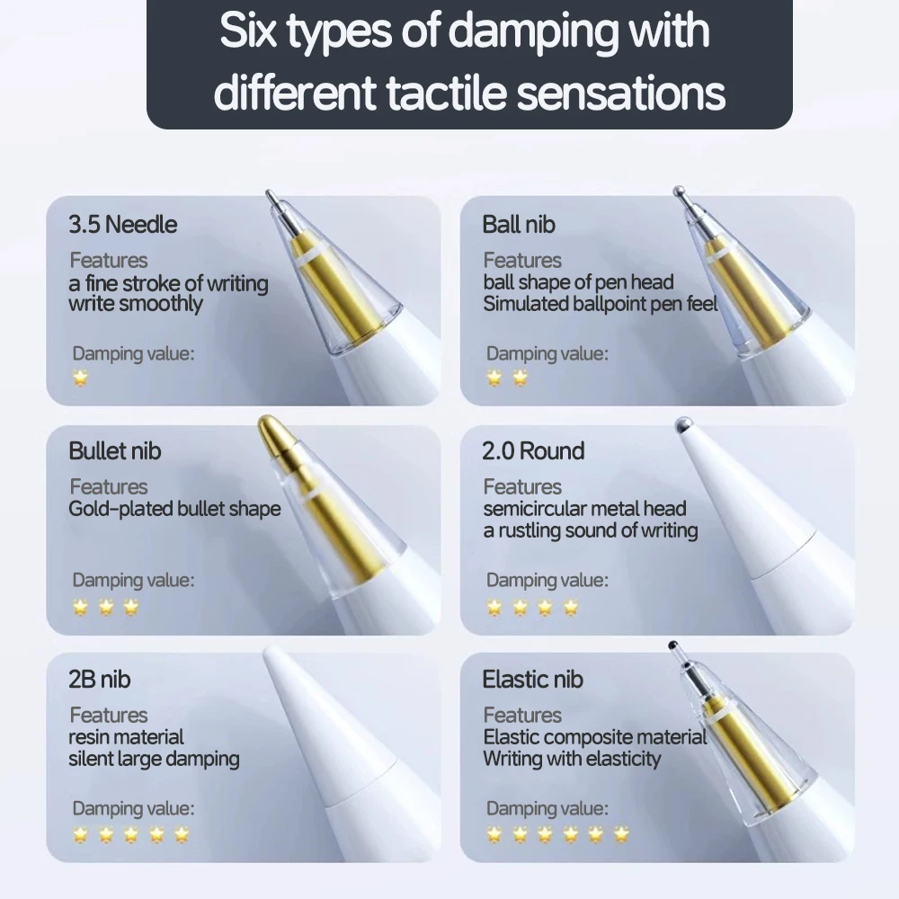 Thin Soft Nib Replacements 4pcs/6pcs Pencil Refills Apple Pencil 1/2/3rd (USB-C)/Pro