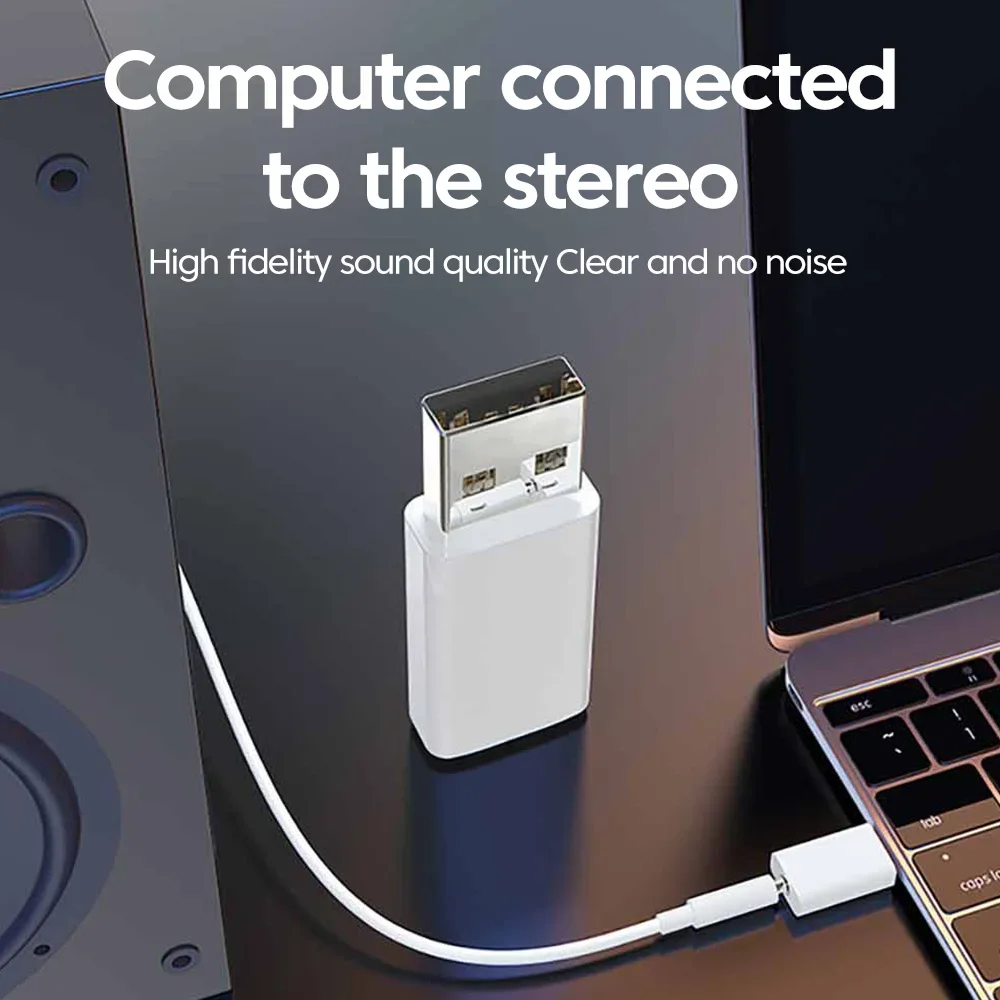 Universal USB-C to 3.5mm Audio Adapter - External Sound Card Converter