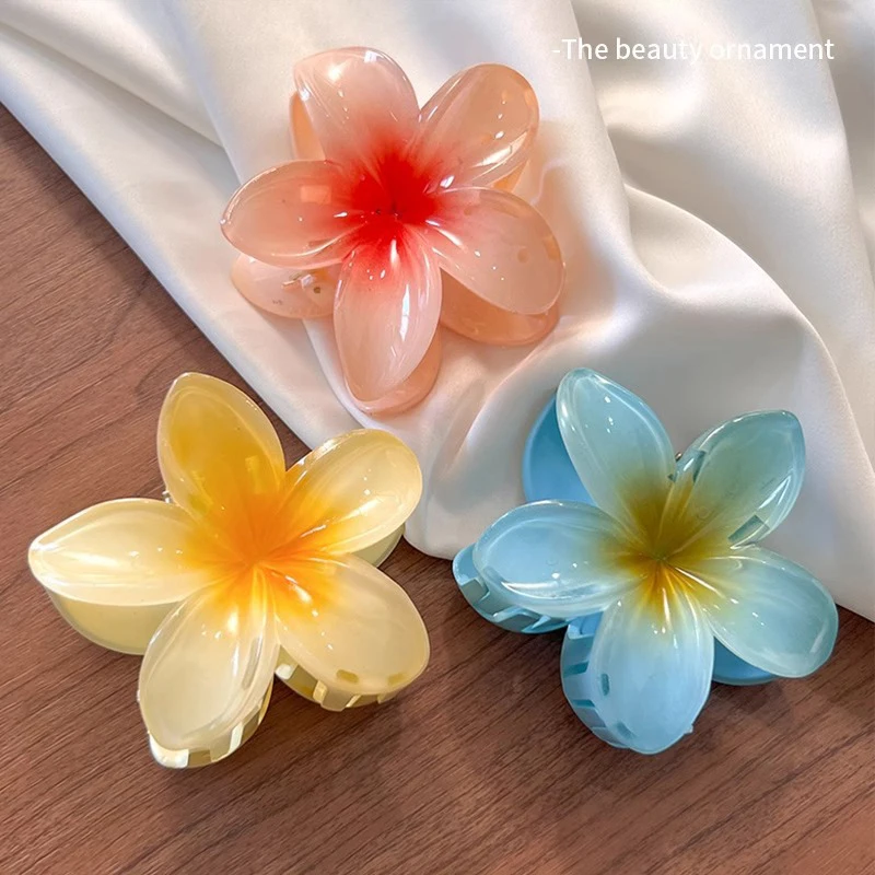 Hair Accessories Multicolour Gradient Flower Set Beach Style Hairpins Flower Claw Clips Summer Hawaiian Style