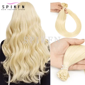 12-20 Straight Keratin Flat Tip Human Hair Extensions Honey Blonde Fusion Pre Bonded Human Hair 50pcs/pack Light Wight Thin Ends