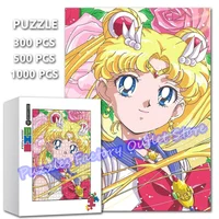 Sailor Moon Jigsaw Puzzles 300/500/1000 Pieces Cute Cartoon Girl Comic Print Puzzles for Kids Intellectual Game Toys Gifts 1