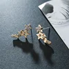 Mini Star Bar Stainless Steel Stud Earrings for Women Rose Gold Color Minimalist Korean Style Shiny CZ Versatile Jewelry Gift 4