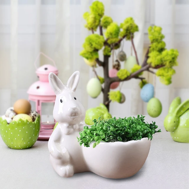 Decorazione del giardino di casa in ceramica Mini vasi per piante da  coniglio vasi da fiori decorazioni per la stanza accessori per scrivania oggetti  decorativi per pasqua - AliExpress