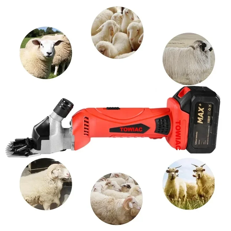 home. Cordless Electric Shears,Professional Sheep Shearing Clippers with 2 PCS Rechargeable Lithium Battery, 6 Speeds Heavy 5
