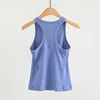 Women's Waist-Length Racerback Tank Top Buttery-soft Four-way Stretch Tight Fit Yoga Shirts Summer Breathable Sports Vest 5