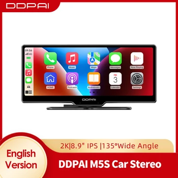 DDPAI M5S 듀얼 자동차 카메라 대시 캠, 2K, DDPAI M5S 자동차 DVR, 최대 256G 저장, 8.9 인치