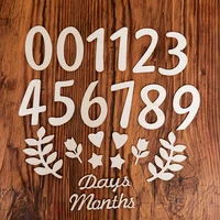 0-12 Baby Milestone Cards Wooden Photography Milestones Memorial Monthly Commemorativenir Photo Accessories For Newborn Baby 1