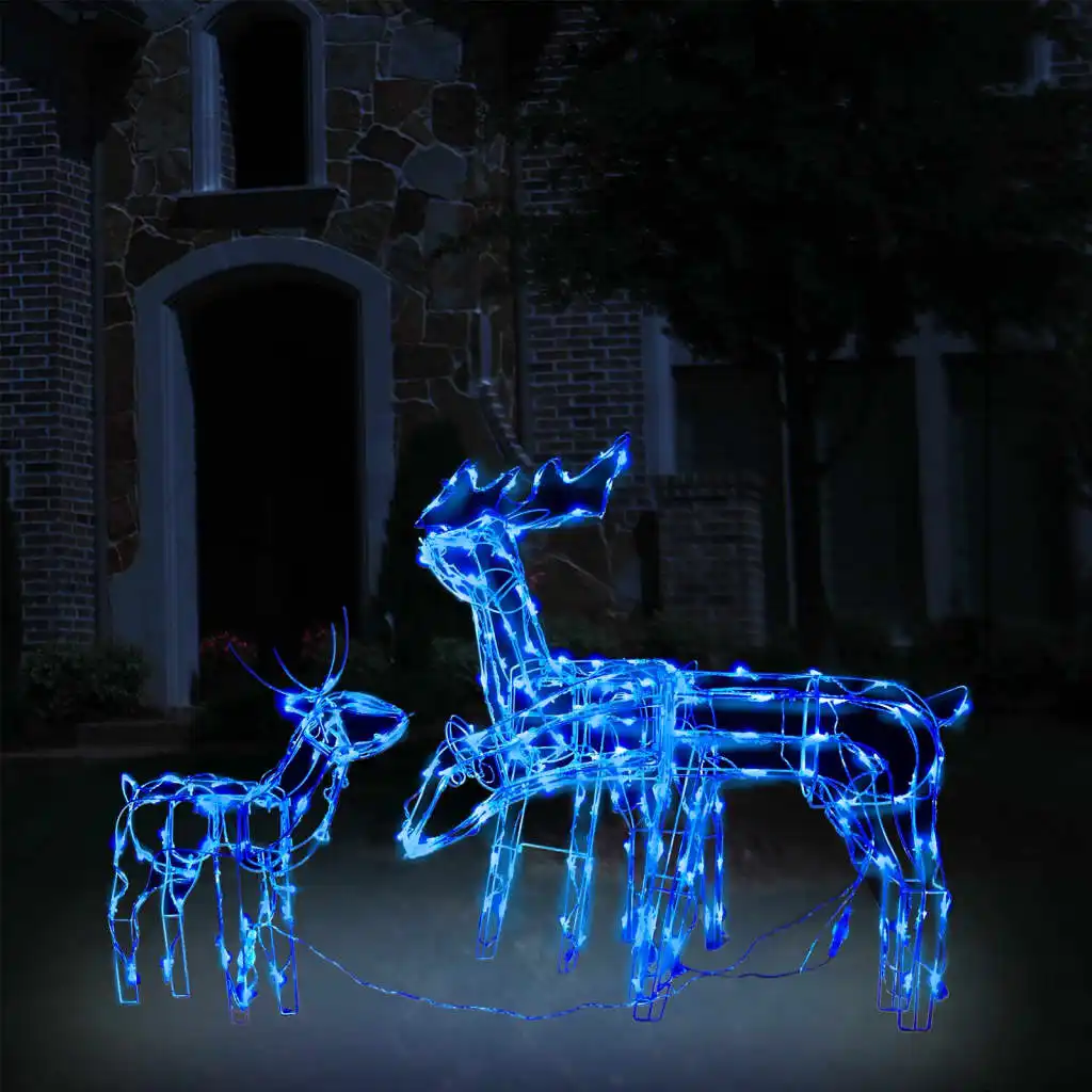 

3 Piece Christmas Light Display Reindeers 229 LEDs Blue