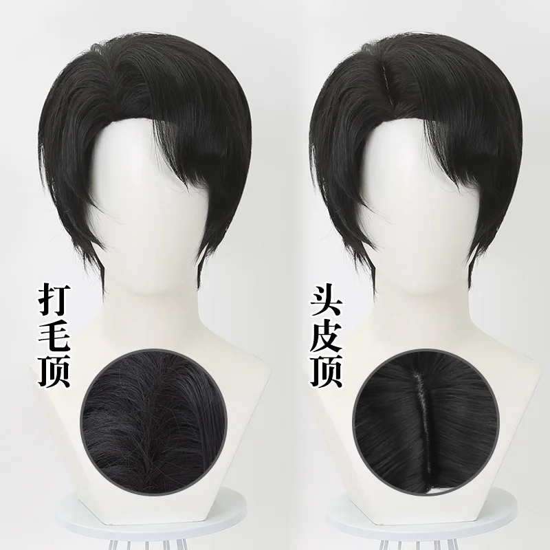 Short Straight Synthetic Wig Easy Care Cosplay Costume Unisex Natural Look Party Daily Use Hairpiece
