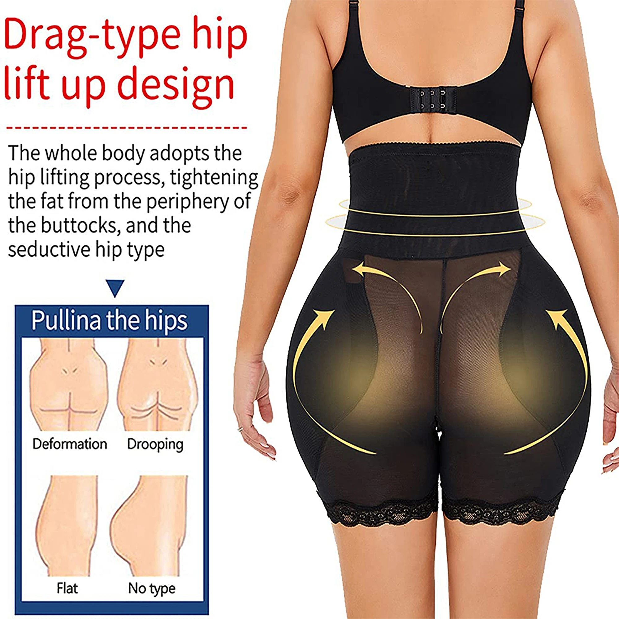 Women Shapewear Seamless Butt Lifter Body Shaper Panties High Waist Hip Padded Enhancer Booty Lifter Tummy Control Fajas Shorts
