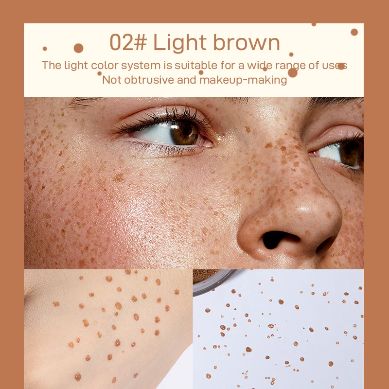 Face Fake Freckles Air Cushion Waterproof Long Lasting Liquid Powder Quick Dry Natural Face Freckles Stamp Makeup with Brush freckle stamp kit