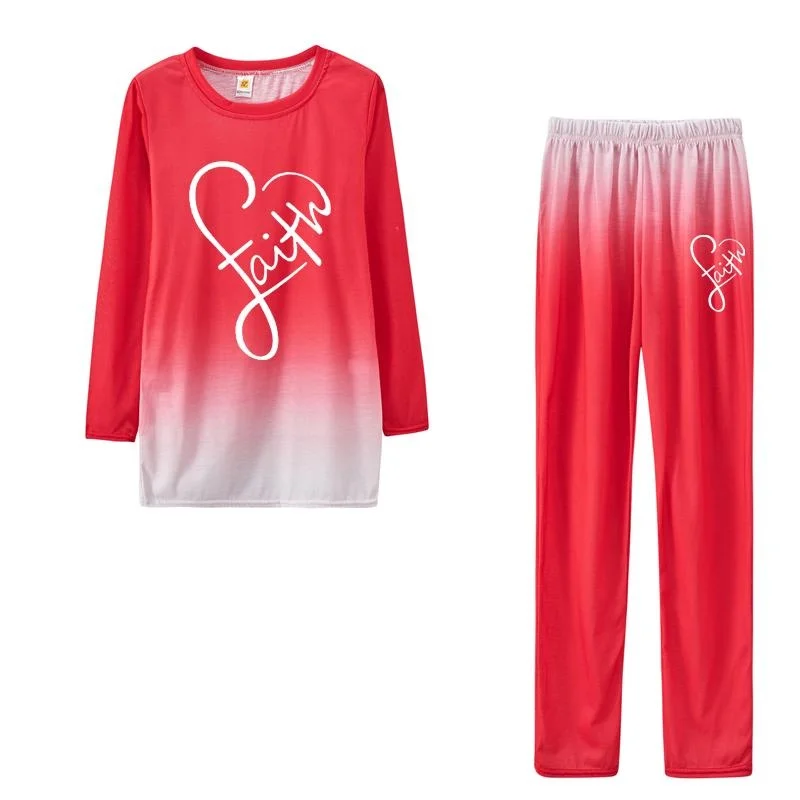 All Seasons Fashion Leisure Long Sleeve Women's Sportswear Gradient Top and Trousers Lightweight Tracksuit Jogging Suit S-3XL