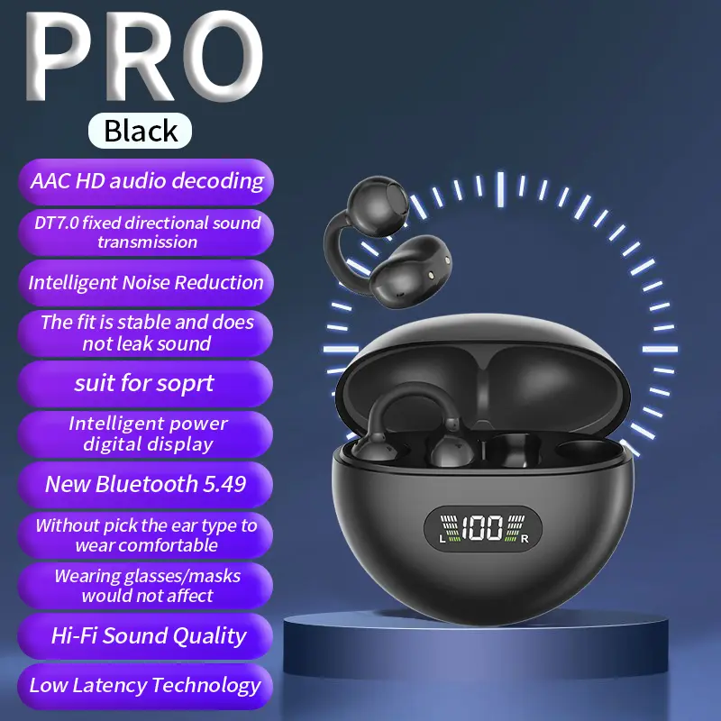 New Sport Earclip Wireless Headphone Bluetooth Earphone audífonos bluetooth inalámbrico Gaming LED Display for xiaomi huawei - Image 10