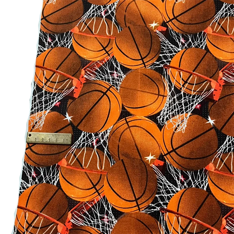 Plain Cotton Green Stripe Brown American Football Basketball Baseball Printed Fabric Chirstmas Fabric Patchwork Dress