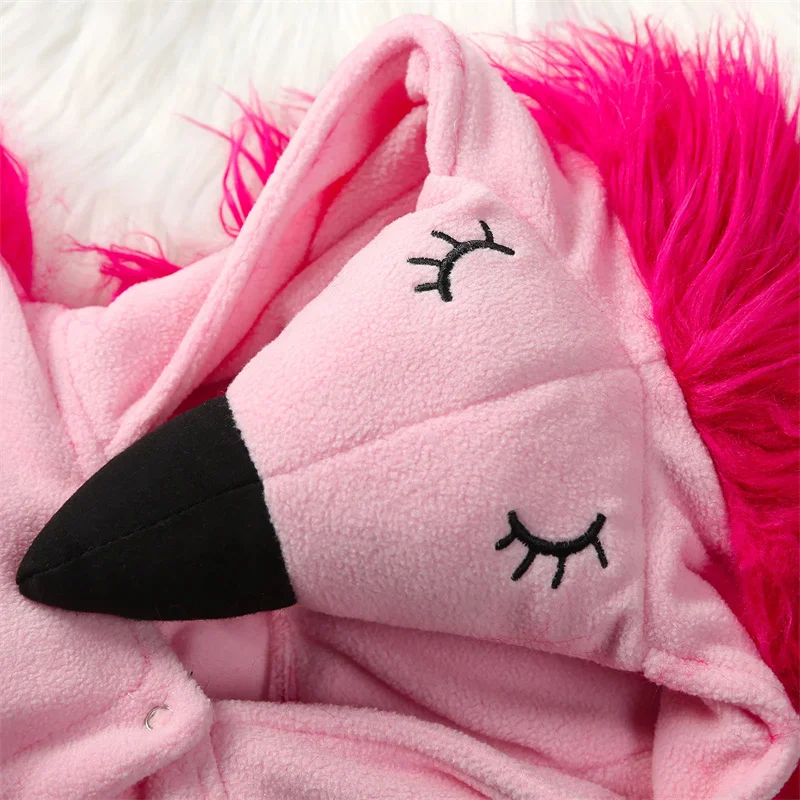 0-24M Baby Girls Animal Costume Pink Furry Hoodie Romper Bodysuit Stockings 2pcs/set Long Sleeve Purim Fancy Dress