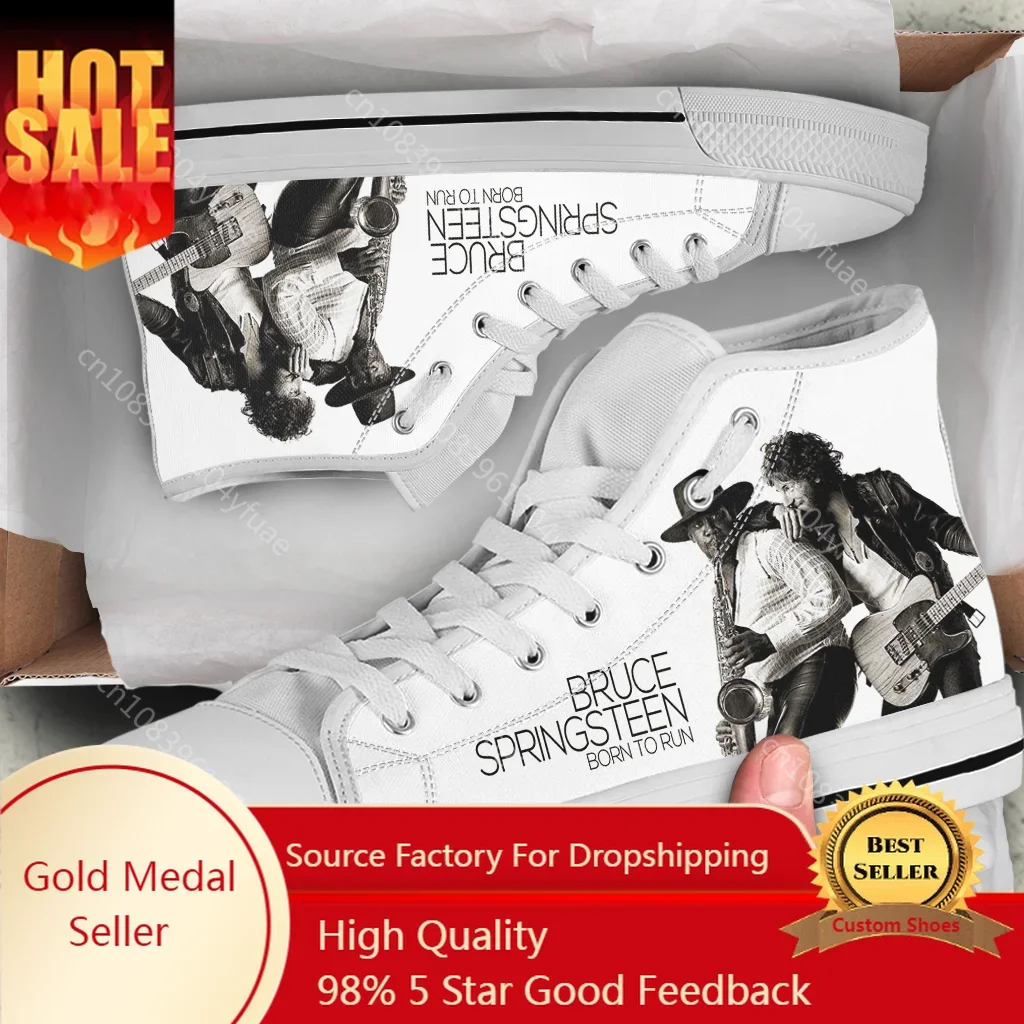 Hot Cool Bruce Springsteen Shoes  Man Woman High Quality High Help Canvas Shoes Lightweight Fashion Sneakers Casual Board Shoes