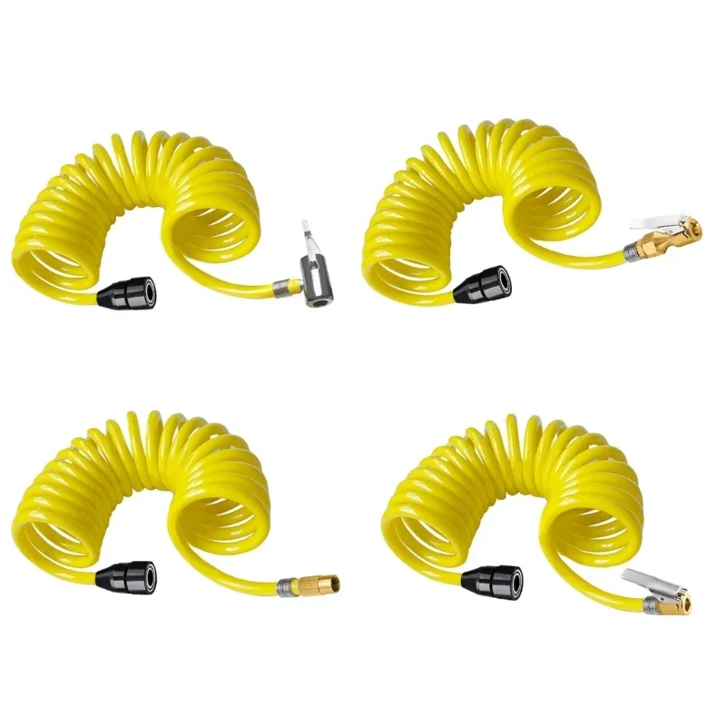 Tire Air Compressor Hose Universal Pump Extension Tube Flexible Recoil Air Inflator Connector Replacement Inflator Hose 3/5m