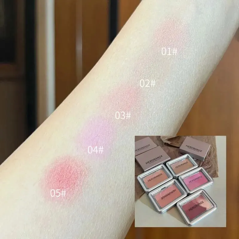 HERORANGE Long-Lasting Waterproof Blush - Available in Five Rich Shades