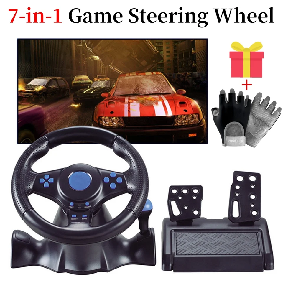 7/4/3 in 1 Racing Steering Wheel Vibration Controller Gaming Simracing Car  Pedal For Nintendo Switch/xbox one/360/PS4/PS2/PS3/PC - AliExpress