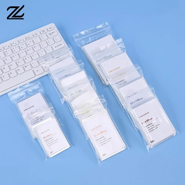 50 Pcs Multiple Sizes 0.2mm Thickness Card Film Photo Cover Clear Flat Card  Sleeve Photocard Protector Film Korea Card Sleeves - AliExpress