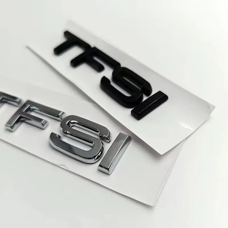 아우디 A1 A3 A4 A5 A6 A6L A7 A8 S3 S6 Q3 Q5 Q7 TT S RS용 3D 크롬 광택 블랙 ABS TDI TFSI 자동차 후면 엠블럼 스티커