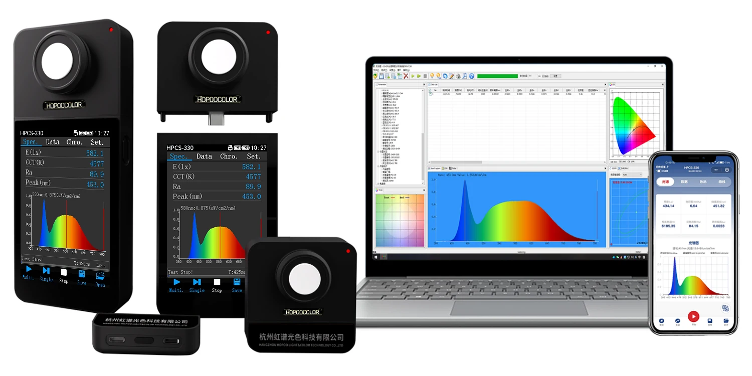 Description Picture 2 of itemHOPOOCOLOR Bluetooth Spectrometer HPCS330 light meter lux CCT CRI tester