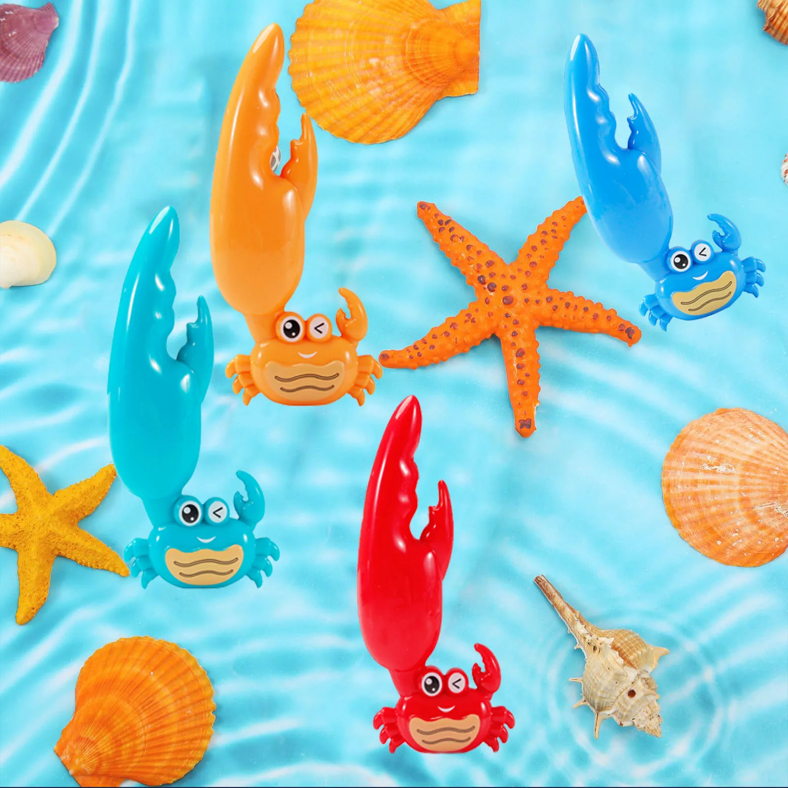 4 Pieces Crab Dive Toys Bath Toys Colorful Pool Toys Swim Pool  Kit Games for Toddlers Boys Girls Teens Adults 3