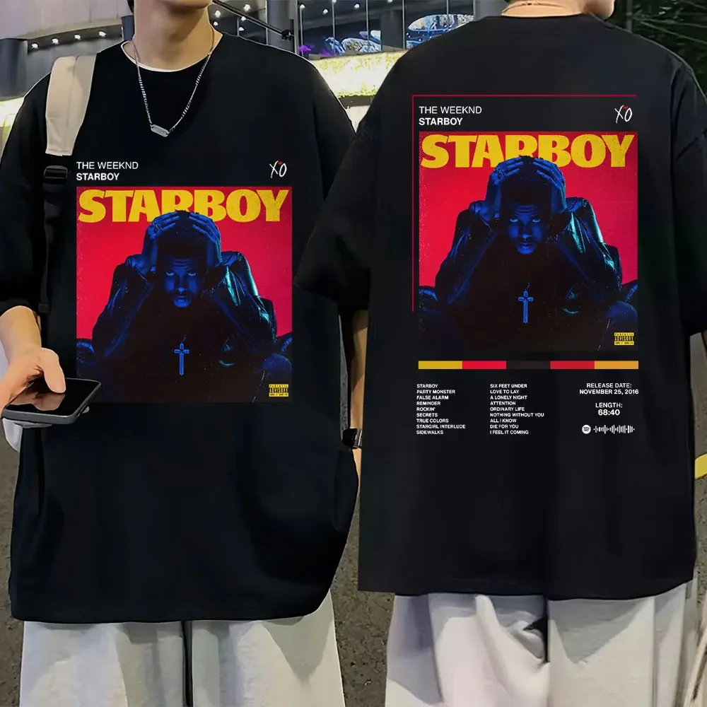 Singer The Weeknd Music Album Graphic T Shirts Men's Women Hip Hop Fashion Oversized T-shirt Trend Vintage Short Sleeve T-shirts morbid angel active graphic print tshirt summer men women fashion hip hop tees tops rock music t shirt oversized punk t shirts