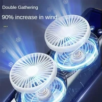 Ventilateur de refroidissement transfrontalier Compact avec fonction de pulvérisation, Mini ventilateur électrique domestique alimenté par USB pour bureau avec lumière douce 4