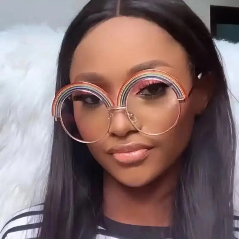 

Vintage Steampunk Large Eyewear Fashion Women Oversized Sun Glasses Big Round Rainbow Luxury Brand Sunglasses Men Clear Lens