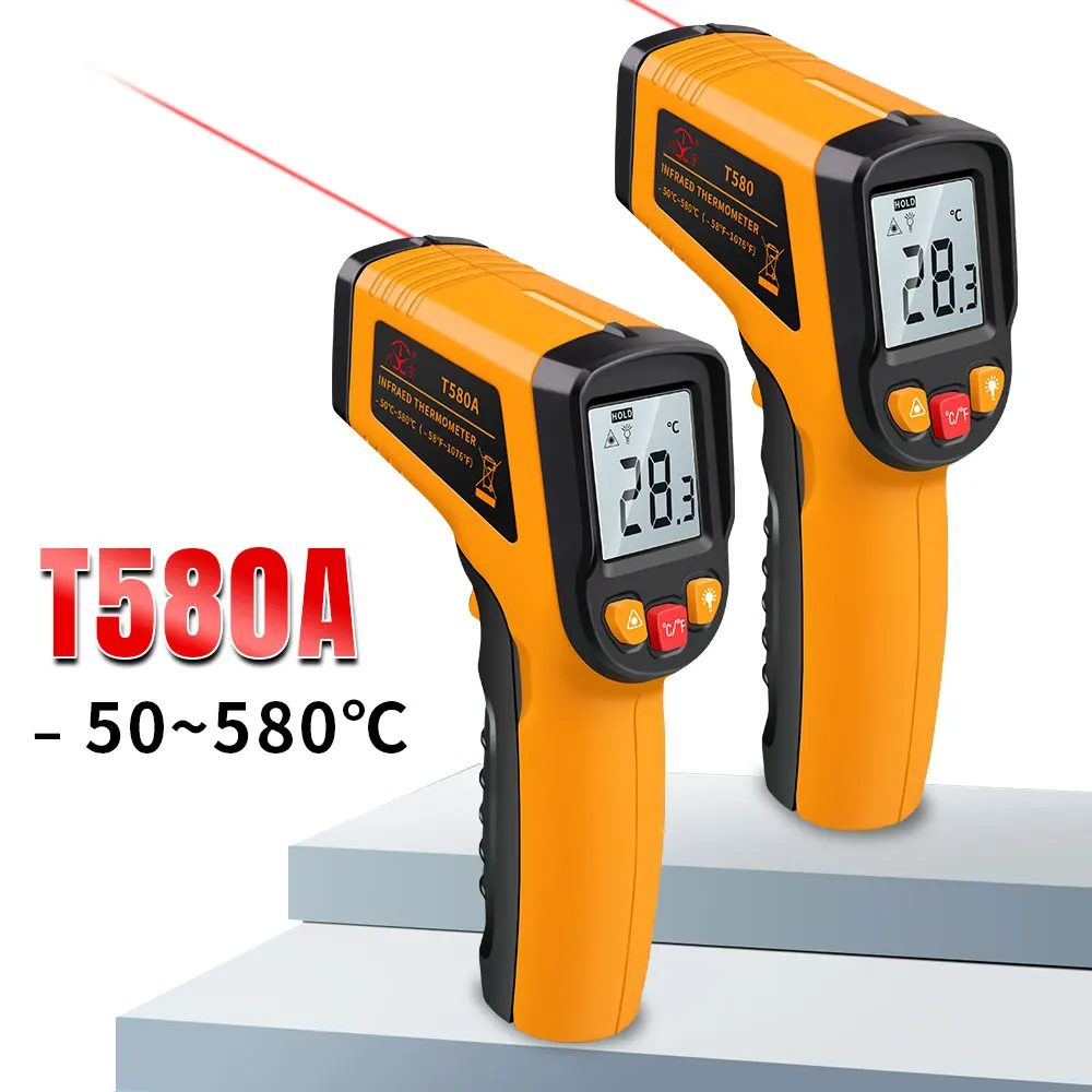NJTY T380 T580A High Precision Infrared Thermometer Water Thermometer Baking and Kitchen Industrial Thermometer